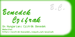 benedek czifrak business card